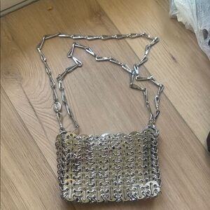 Paco Rabanne Silver Chainmail Clutch